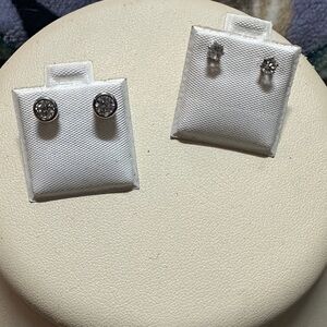 Classic Silver Crystal Stud Earrings in Clear Sparkle